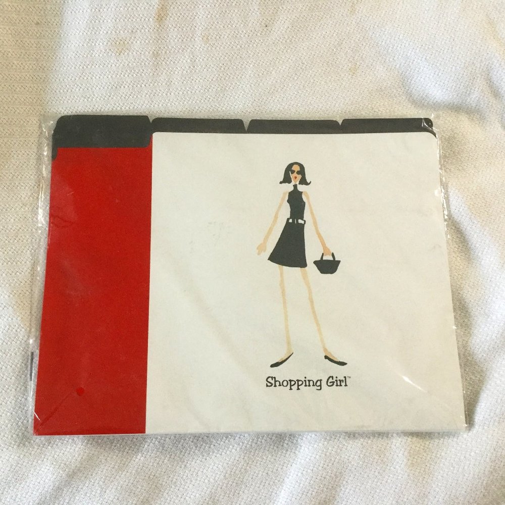 4 Letter File Folders Shopping Girl Shrink Wrapped Bundle Purchase